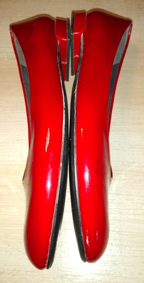 Stuart Weitzman Ruby Red Patton Leather Ballet Flats Lady's 7 - Picture 6 of 9